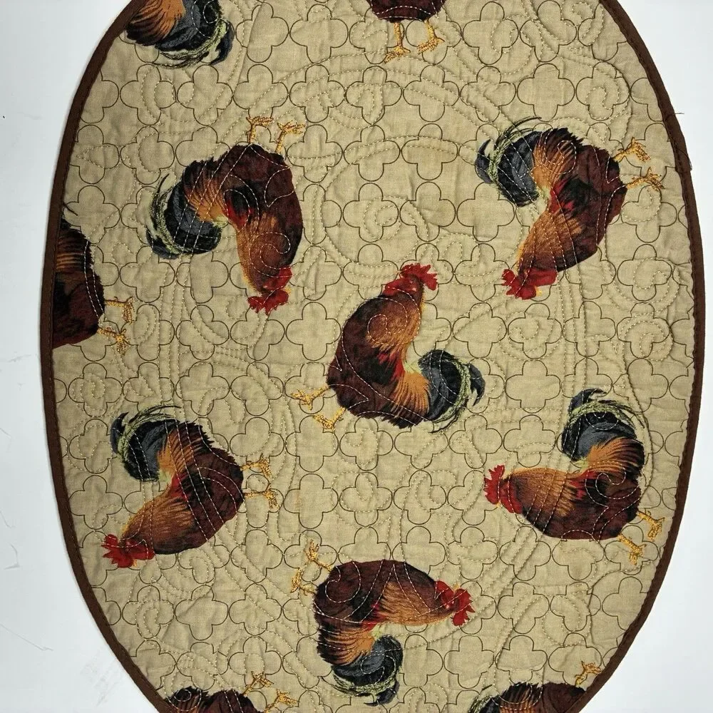 Set Of 4 Rooster Farmhouse Country Vintage Cloth Placemats